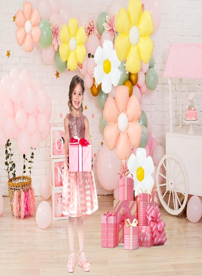 CUUSNNY Boho Daisy Balloon Flower Balloons,15 Pcs Colorful Daisy Flower Balloons for Hippie Theme Party Birthday Wedding Baby Shower Decorations Supplies (pink yellow white) - Image 5